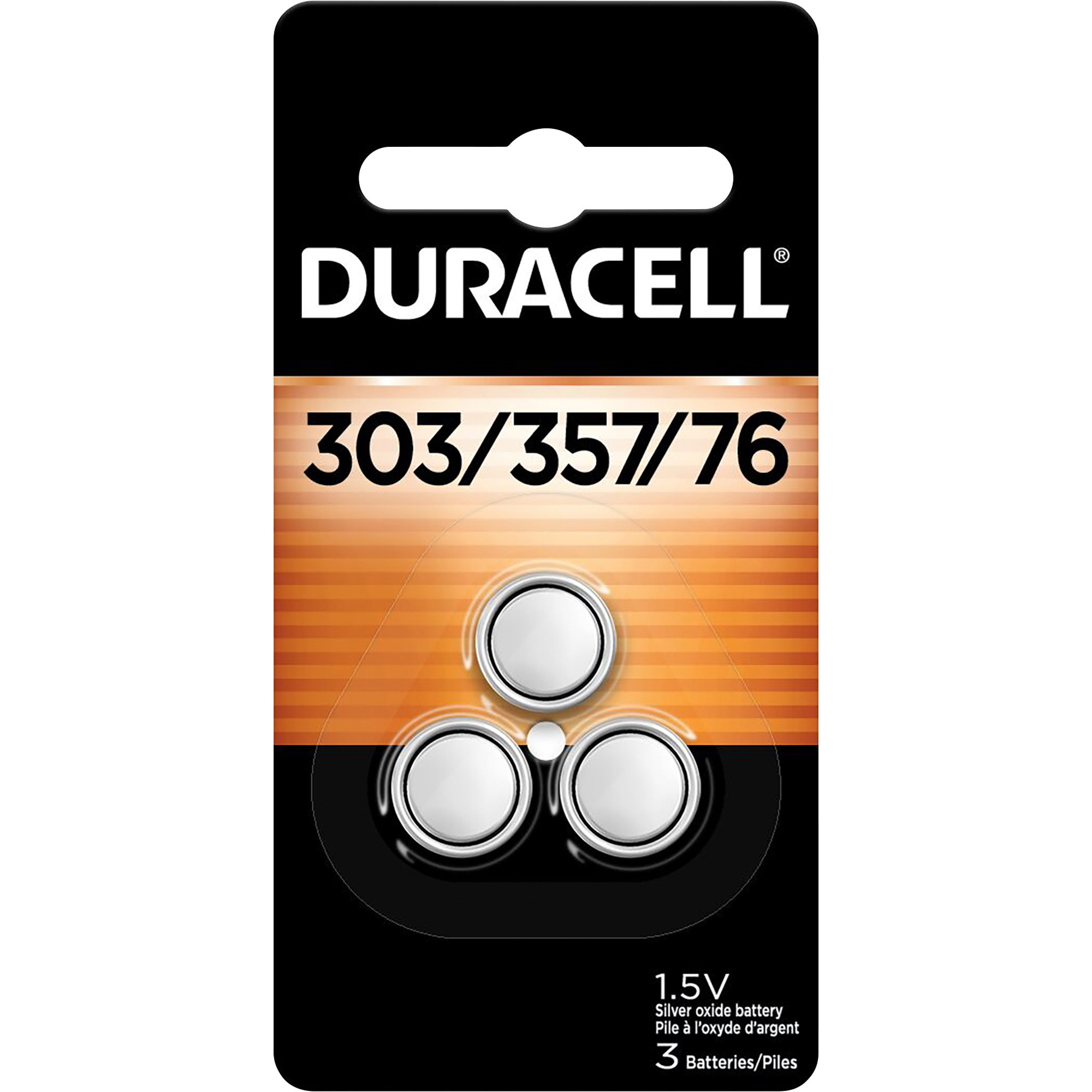 Duracell D303/357 Silver Oxide Button Batteries, 3-Pk.